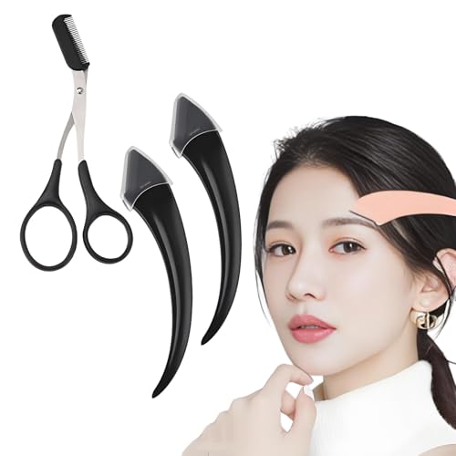 Beginner's Safety Eyebrow Razor, Crescent Eyebrow Makeup Trimmer, Multipurpose Facial Hair Shaper Trimmer for Women (Black) von XIBHDN