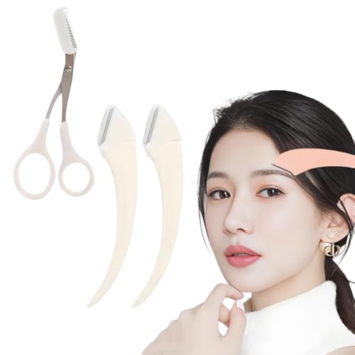 Beginner's Safety Eyebrow Razor, Crescent Eyebrow Makeup Trimmer, Multipurpose Facial Hair Shaper Trimmer for Women (White) von XIBHDN