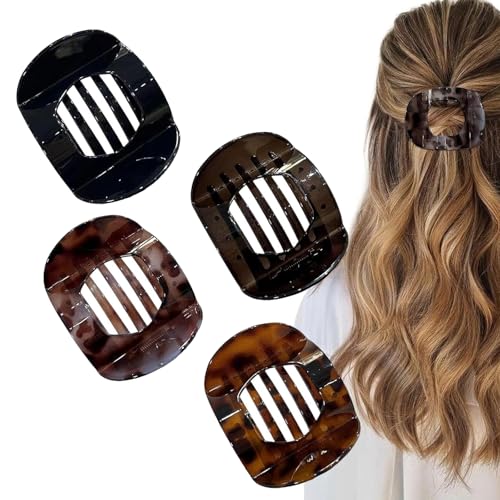 Hailoyearn Hair Clips,Hailoyearn Flat Hair Clips for Women,Hailoyearn Casual Versatile Solid Colour Lay Flat Hair Clip,Volume Flat Top Round Clip for Thick or Thin Hair (B Set) von XIBHDN