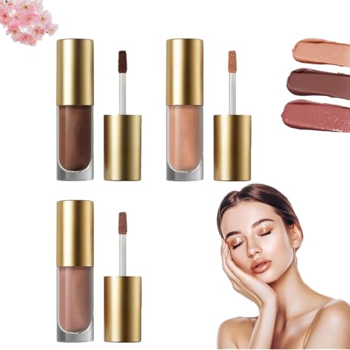 Vegoly Liquid Eye Shadow, Vegoly Creamy Liquid Eyeshadow, Creamy Multi Color Liquids Eyeshadow, Long Lasting Charm Full of Color Easy to Create Attractive Makeup (Three colors) von XIBHDN