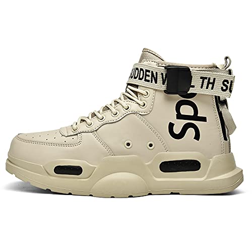 XIDISO Herren Mode Turnschuhe Herren Damen Leichte Wanderschuhe Laufen Atmungsaktiv lässige Sneakers Unisex, C Beige, EU39 von XIDISO