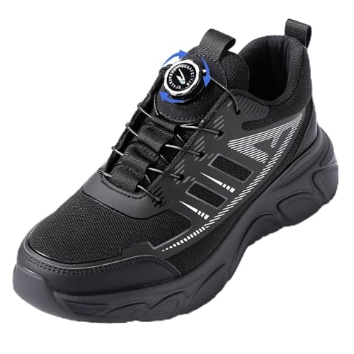 XIEHX Arbeitsschuhe Herren Sicherheitsschuhe Stahlkappenschuhe mit Drehschnalle Schnürsenkeln Rutschfeste Leichte Arbeitsschuhe von XIEHX