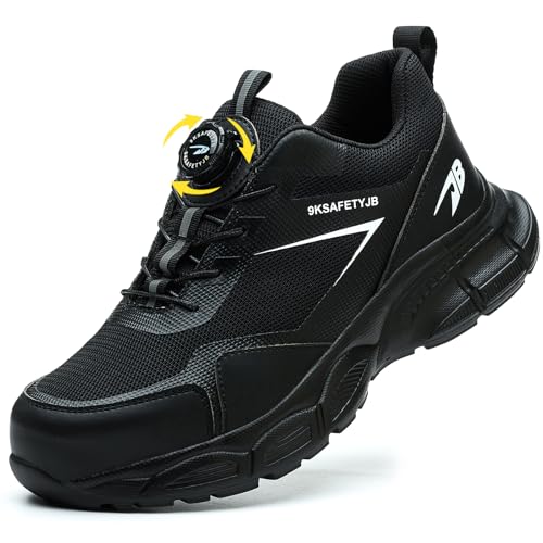 XIEHX Sicherheitsschuhe Arbeitsschuhe Herren Damen Leicht Stahlkappenschuhe Atmungsaktiv Industrielle Arbeitsschuhe mit Drehschnallen Schnürsenkeln XIEHX Sicherheitsschuhe Arbeitsschuhe Herren Damen Leicht Stahlkappenschuhe Atmungsaktiv Industrielle Arbeitsschuhe mit Drehschnallen Schnürsenkeln von XIEHX