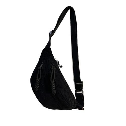 Hüfttasche Casual Cord Gürtel Taschen for Frauen Einfache Fanny Pack Weibliche Taille Tasche Hüfte Geldbörse Schulter Umhängetasche Brust(Black) von XIEHYA