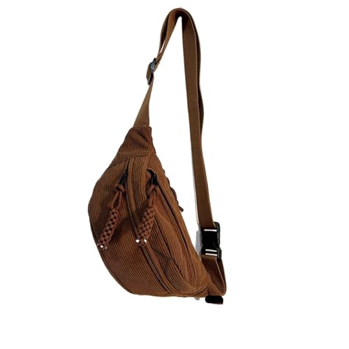 Hüfttasche Casual Cord Gürtel Taschen for Frauen Einfache Fanny Pack Weibliche Taille Tasche Hüfte Geldbörse Schulter Umhängetasche Brust(Brown) von XIEHYA