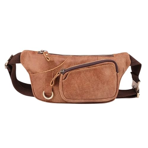Hüfttasche Echtes Leder Taille Tasche Männer Frauen Gürtel Casual Packs for Reise Brust von XIEHYA