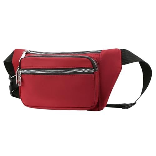 Hüfttasche Fanny Packs Damen Hüfttasche mit verstellbarem Riemen, for Reisen, Sport, multifunktional, große Kapazität(Red) von XIEHYA