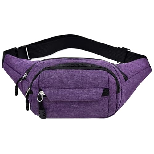 Hüfttasche Männer Brust Paket wasserdichte Outdoor Sport Tasche Canvas Taille Fanny Crossbody Männlich(Purple) von XIEHYA