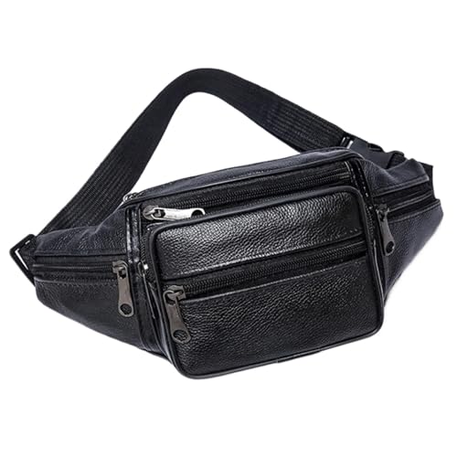 Hüfttasche Männer Taille Pack PU Leder Tasche Gürtel Männliche Fanny Kleine Schulter Taschen for(Black) von XIEHYA