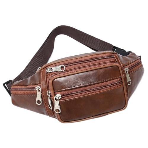 Hüfttasche Männer Taille Pack PU Leder Tasche Gürtel Männliche Fanny Kleine Schulter Taschen for(Brown) von XIEHYA