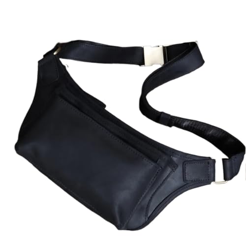Hüfttasche Taille Pack Leder Männer Outdoor Schulter Brust Tasche for Männliche Umhängetaschen Handtaschen(Black) von XIEHYA