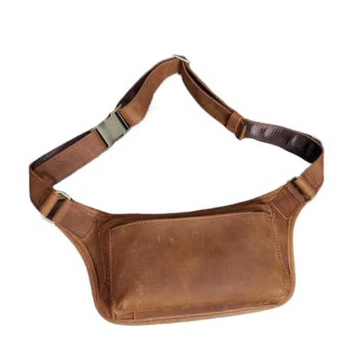 Hüfttasche Taille Pack Leder Männer Outdoor Schulter Brust Tasche for Männliche Umhängetaschen Handtaschen(Brown) von XIEHYA