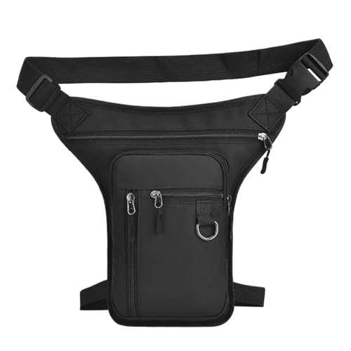 Hüfttasche Taille Tasche for Männer Fanny Pack Geldbörse Motorrad Reiten Schulter Kreuz Körper Oberschenkel Männlichen Hüfte Gürtel Taschen(Black) von XIEHYA
