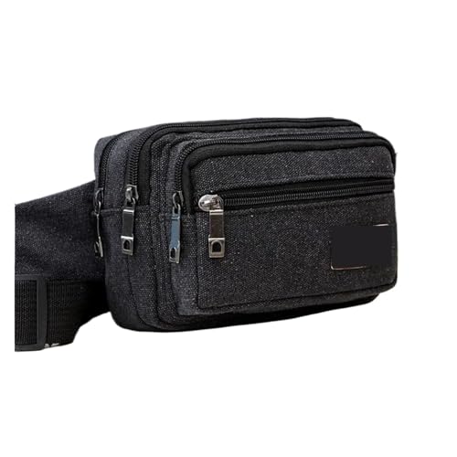 Hüfttasche Taille Tasche for Männer Leinwand Pack Mann Multifunktions Gürtel Reise Schulter Outdoor-Sport männer(Black) von XIEHYA