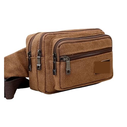 Hüfttasche Taille Tasche for Männer Leinwand Pack Mann Multifunktions Gürtel Reise Schulter Outdoor-Sport männer(Brown) von XIEHYA