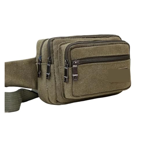 Hüfttasche Taille Tasche for Männer Leinwand Pack Mann Multifunktions Gürtel Reise Schulter Outdoor-Sport männer(Deep Green) von XIEHYA