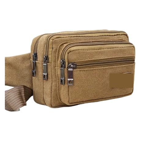 Hüfttasche Taille Tasche for Männer Leinwand Pack Mann Multifunktions Gürtel Reise Schulter Outdoor-Sport männer(Khaki) von XIEHYA
