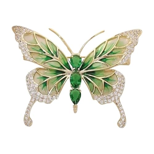 Kragennadeln Für Damen 1 Stück Retro Kragennadeln for Frauen Schmetterling Brosche Pins Elegante Anstecknadeln for Anzug Zubehör(Green) von XIEHYA