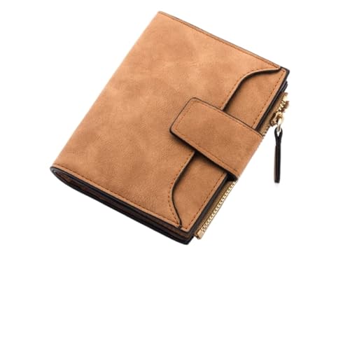 XIEHYA Damen Geldbörse Damen-Geldbörse, Damen-Geldbörsen, kleine Geldbörsen, Reißverschluss, Leder, Damen-Geldbörse, Kartenhalter Mit Mehreren Fächern(Brown) von XIEHYA