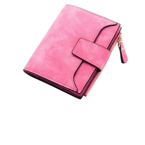 XIEHYA Damen Geldbörse Damen-Geldbörse, Damen-Geldbörsen, kleine Geldbörsen, Reißverschluss, Leder, Damen-Geldbörse, Kartenhalter Mit Mehreren Fächern(Rose red) von XIEHYA