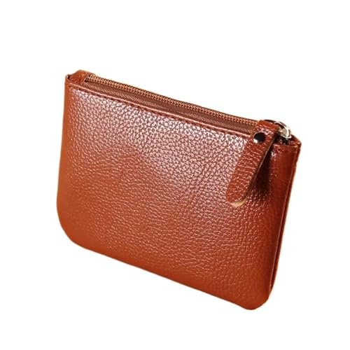 XIEHYA Damen Geldbörse Damen-Geldbörse, Retro-Geldbörsen for Damen, Muster, einfarbig, mit Reißverschluss, tragbare Tasche, weiche Handtasche Mit Mehreren Fächern(Coffee) von XIEHYA
