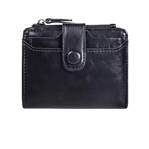 XIEHYA Damen Geldbörse Damen-Geldbörse, dünne, Kurze Damen-Geldbörse mit Kartenfenster, geeignet for Männer und Frauen Mit Mehreren Fächern(Black) von XIEHYA