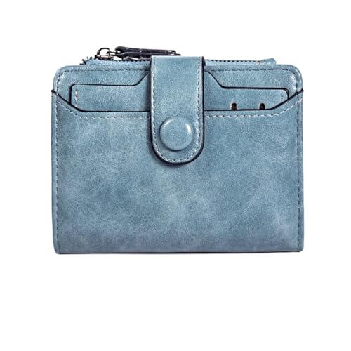 XIEHYA Damen Geldbörse Damen-Geldbörse, dünne, Kurze Damen-Geldbörse mit Kartenfenster, geeignet for Männer und Frauen Mit Mehreren Fächern(Blue) von XIEHYA