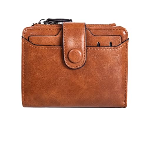 XIEHYA Damen Geldbörse Damen-Geldbörse, dünne, Kurze Damen-Geldbörse mit Kartenfenster, geeignet for Männer und Frauen Mit Mehreren Fächern(Brown) von XIEHYA