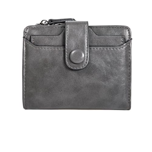 XIEHYA Damen Geldbörse Damen-Geldbörse, dünne, Kurze Damen-Geldbörse mit Kartenfenster, geeignet for Männer und Frauen Mit Mehreren Fächern(Dark Grey) von XIEHYA