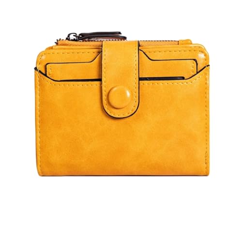 XIEHYA Damen Geldbörse Damen-Geldbörse, dünne, Kurze Damen-Geldbörse mit Kartenfenster, geeignet for Männer und Frauen Mit Mehreren Fächern(Yellow) von XIEHYA