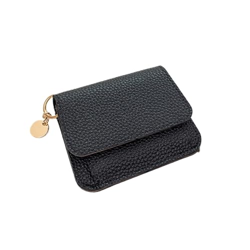 XIEHYA Damen Geldbörse Damen-Geldbörse, faltbar, Kurze Geldbörse, Leder, schmal, Kartenhalter, Münzgeldbörse Mit Mehreren Fächern(Black) von XIEHYA