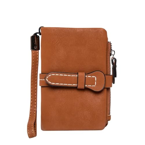 XIEHYA Damen Geldbörse Damen-Geldbörse, kleine Damen-Leder-Geldbörse, Damen-Armband mit Kartenhalter, Münzgeldbörse Mit Mehreren Fächern(Orange) von XIEHYA