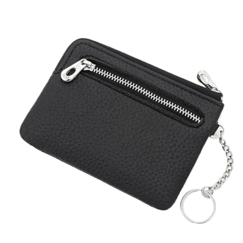 XIEHYA Damen Geldbörse Damen-Geldbörse aus Leder, mit Reißverschluss, Münzgeldbörse, Münzgeldbörse, Schlüsselanhänger, Kartenhalter, Geldbeutel Mit Mehreren Fächern(Black) von XIEHYA