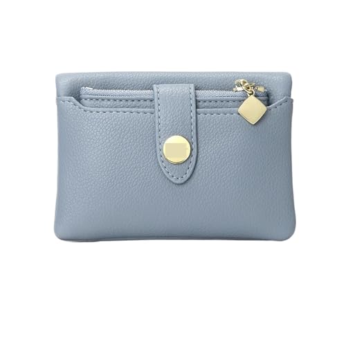 XIEHYA Damen Geldbörse Damen-Geldbörse aus Leder, tragbar, doppelt gefaltet, Kurze Damen-Geldtasche, multifunktionale kleine Geldbörse Mit Mehreren Fächern(Blue) von XIEHYA