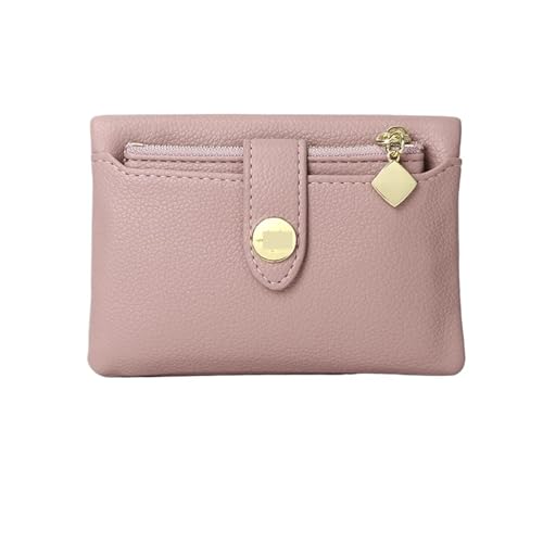 XIEHYA Damen Geldbörse Damen-Geldbörse aus Leder, tragbar, doppelt gefaltet, Kurze Damen-Geldtasche, multifunktionale kleine Geldbörse Mit Mehreren Fächern(Pink) von XIEHYA