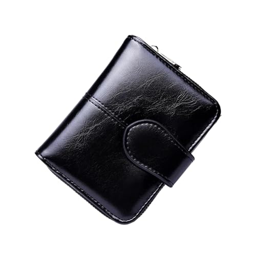 XIEHYA Damen Geldbörse Frauen Brieftasche Leder Dame Geldbörse Geldbörse Zipper Brieftasche Weibliche Kurze Brieftasche Frauen Kleine Geldbörse Mit Mehreren Fächern(Black) von XIEHYA