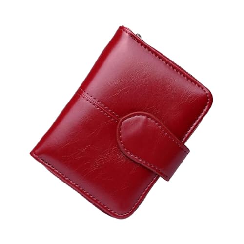 XIEHYA Damen Geldbörse Frauen Brieftasche Leder Dame Geldbörse Geldbörse Zipper Brieftasche Weibliche Kurze Brieftasche Frauen Kleine Geldbörse Mit Mehreren Fächern(Red) von XIEHYA