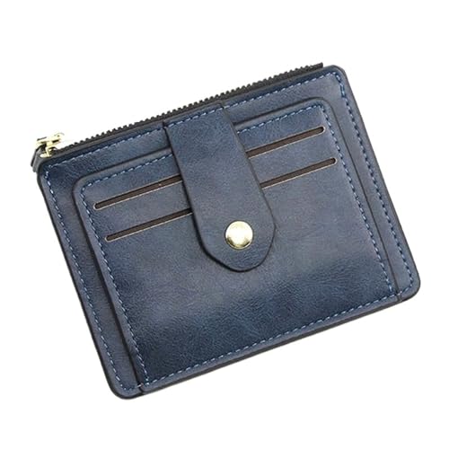 XIEHYA Damen Geldbörse Frauen Dünne Karte Halter Brieftasche Zipper Karte Geld Halter Vintage Kurze Brieftasche Weibliche Dünne Kleine Geldbörse Mit Mehreren Fächern(Blue) von XIEHYA