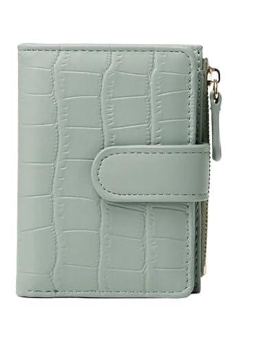 XIEHYA Damen Geldbörse Geldbörse Damen Geldbörse Leder Kurz Münzgeldbörse Doppelt gefaltet Damen Zero Wallet Holder Mit Mehreren Fächern(Green) von XIEHYA
