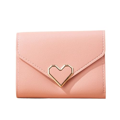XIEHYA Damen Geldbörse Kleine Geldbörse Damen Kurze Falte Einfache Geldbörse Geldbörsen Damen Kurze Geldbörse Damen Kreditkarteninhaber Geldscheinklammer Mit Mehreren Fächern(Pink) von XIEHYA