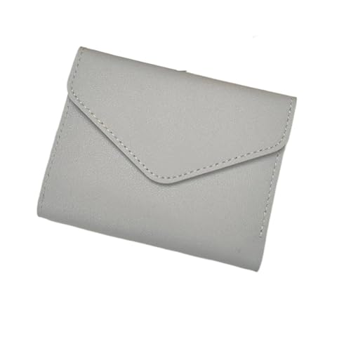 XIEHYA Damen Geldbörse Kurze Brieftasche Frauen Geldbörse Multifunktions Karte Halter Geldbörse Einfache DREI Falten Kurze Clip Weibliche Brieftasche Mit Mehreren Fächern(Grey) von XIEHYA