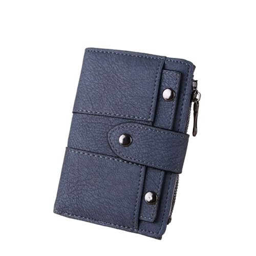 XIEHYA Damen Geldbörse Retro-Damen-Geldbörse, Kurze Geldbörse, Geldbörse, Handtasche, Geldbörsen for Damen, kleine Geldbörsen, Kartenetui Mit Mehreren Fächern(Blue) von XIEHYA
