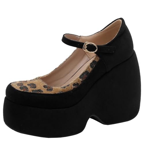 XIEPP Damen Dicke Plateau Mary Jane Schuhe Pumps mit Keilabsatz und Schnalle XIEPP Damen Dicke Plateau Mary Jane Schuhe Pumps mit Keilabsatz und Schnalle von XIEPP