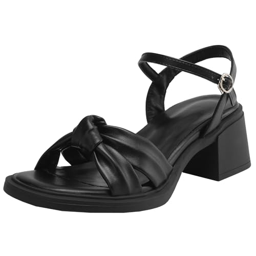 XIEPP Damen Klobiger Absatz Offene Zehen Sandalen Schnallenverschluss Heeled Dress Schuhe für den Sommer von XIEPP