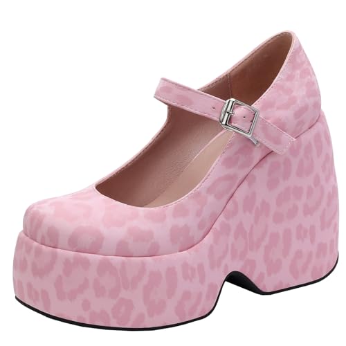 XIEPP Damen Klobiger Absatz Plateau Mary Jane Pumps Single Strap Kleid Schuhe XIEPP Damen Klobiger Absatz Plateau Mary Jane Pumps Single Strap Kleid Schuhe von XIEPP