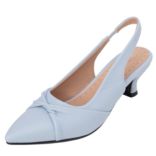 XIEPP Damen Konus-Ferse Slingback Heels Pumps mit Spitzem Absatz und Slip On XIEPP Damen Konus-Ferse Slingback Heels Pumps mit Spitzem Absatz und Slip On von XIEPP