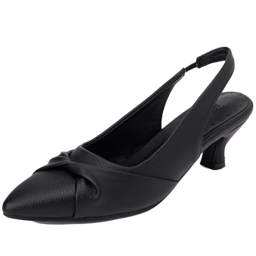 XIEPP Damen Konus-Ferse Slingback Heels Pumps mit Spitzem Absatz und Slip On von XIEPP