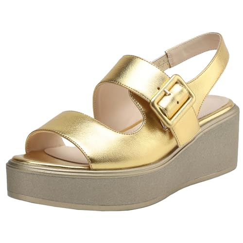 XIEPP Damen Plateausandalen mit Keilabsatz, Offener Spitze und Verstellbarem Schnallenverschluss XIEPP Damen Plateausandalen mit Keilabsatz, Offener Spitze und Verstellbarem Schnallenverschluss von XIEPP