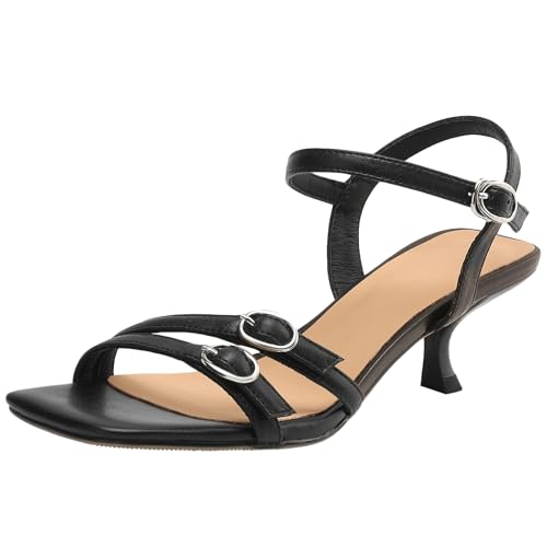 XIEPP Damen Sandalen aus Echtem Leder - Verstellbarer Schnallenriemen, Komfortabler Mittlerer Absatz und Gepolsterte Sohle für Ganztägigen Komfort XIEPP Damen Sandalen aus Echtem Leder - Verstellbarer Schnallenriemen, Komfortabler Mittlerer Absatz und Gepolsterte Sohle für Ganztägigen Komfort von XIEPP
