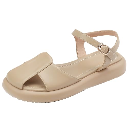 XIEPP Damen Sandalen mit Flachem Absatz und Schnallenverschluss - zeitlose Eleganz für Abendliche Veranstaltungen XIEPP Damen Sandalen mit Flachem Absatz und Schnallenverschluss - zeitlose Eleganz für Abendliche Veranstaltungen von XIEPP